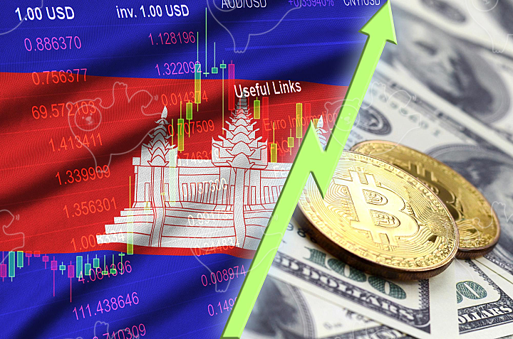 Cambodia flag and cryptocurrency growing trend - NAVER OGQ 마켓