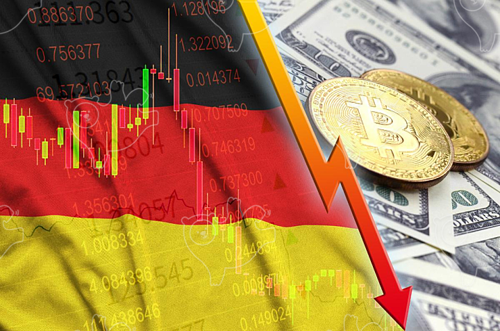 Germany flag and cryptocurrency falling trend with - NAVER OGQ 마켓