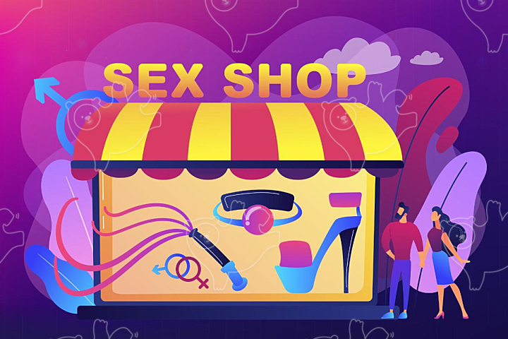 Sex shop concept vector illustration. - NAVER OGQ 마켓