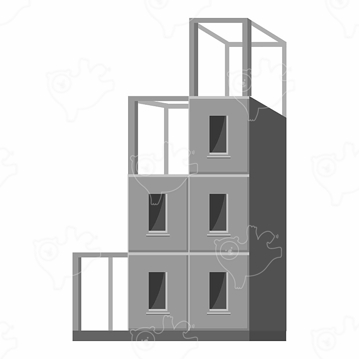 Building a house icon, gray monochrome style - NAVER OGQ 마켓