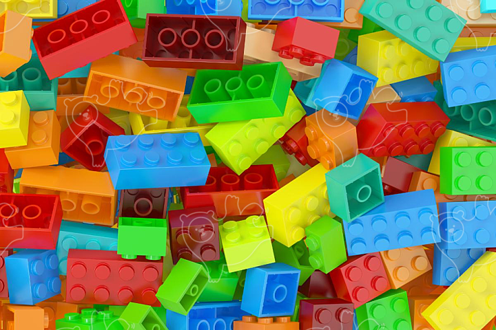 Plastic building blocks background, 3D rendering - NAVER OGQ 마켓