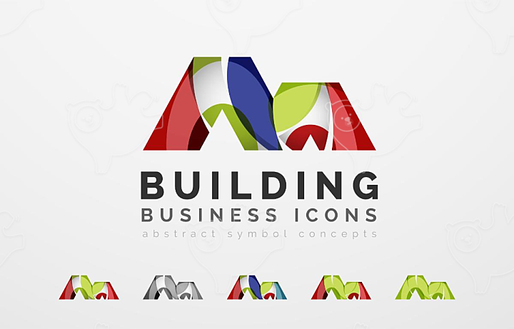 Set of real estate or building logo business icons - NAVER OGQ 마켓