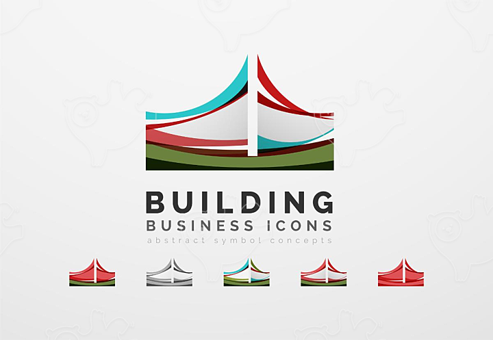 Set of real estate or building logo business icons - NAVER OGQ 마켓