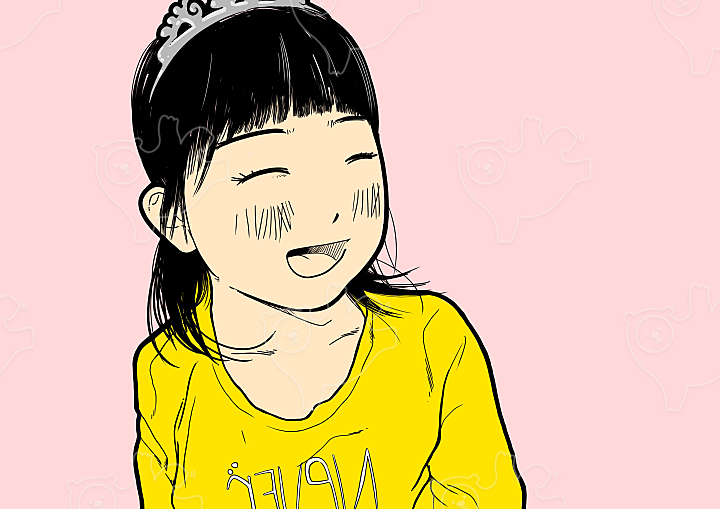 웃는 여자아이 모습 : 라온선생님 - 네이버 OGQ마켓