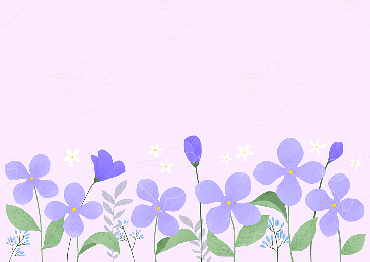 보라색 꽃 일러스트 Panda 네이버 OGQ마켓