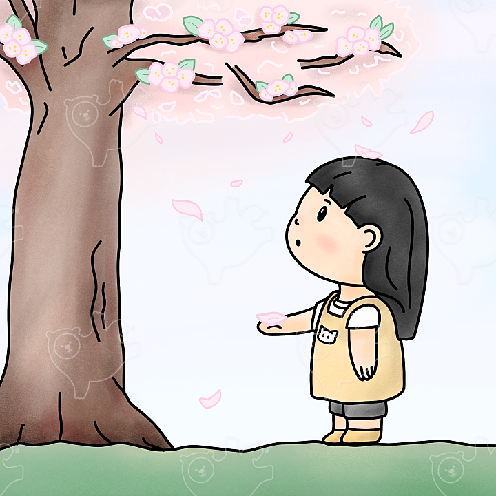 봄과 아이 : 어쩌다이모티콘 - 네이버 OGQ마켓