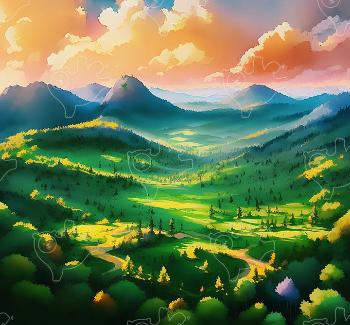 healing forest landscape illustration 6 : costa - 네이버 OGQ마켓
