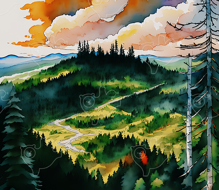 healing forest landscape illustration 10 : costa - 네이버 OGQ마켓